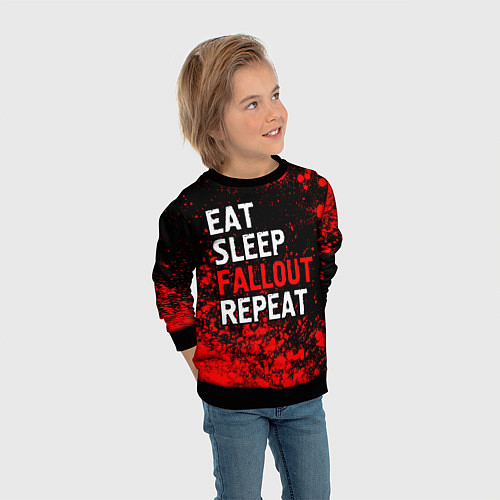 Детский свитшот Eat Sleep Fallout Repeat Краска / 3D-Черный – фото 3
