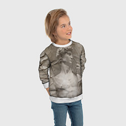 Свитшот детский Микеланджело Буонарроти Давид Пост-арт Michelangel, цвет: 3D-белый — фото 2