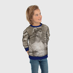 Свитшот детский Микеланджело Буонарроти Давид Пост-арт Michelangel, цвет: 3D-синий — фото 2