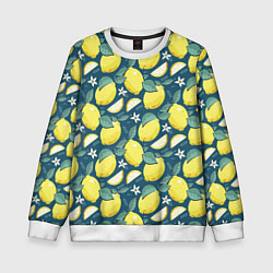 Свитшот детский Cute lemon pattern, цвет: 3D-белый