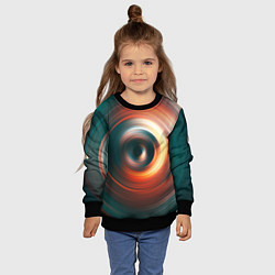 Свитшот детский Цветные круги - Black hole, цвет: 3D-черный — фото 2