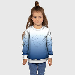 Свитшот детский Сердце love yourself, цвет: 3D-белый — фото 2