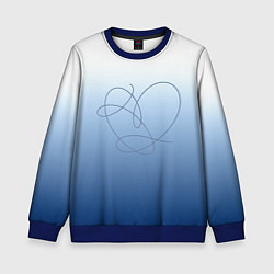 Свитшот детский Сердце love yourself, цвет: 3D-синий