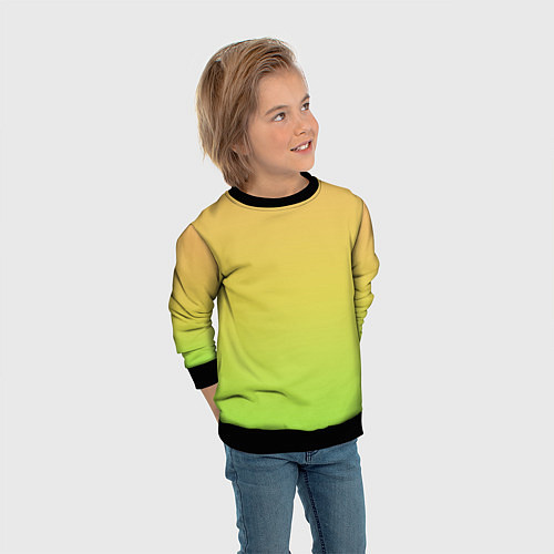 Детский свитшот GRADIEND YELLOW-GREEN / 3D-Черный – фото 3