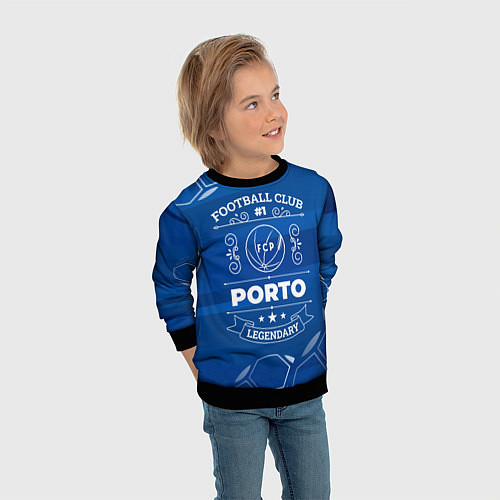 Детский свитшот Porto - Football Club Number 1 / 3D-Черный – фото 3