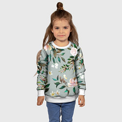 Свитшот детский Цветы Цветочный Букет, цвет: 3D-белый — фото 2