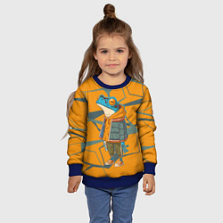 Свитшот детский Лягушка в модной куртке, цвет: 3D-синий — фото 2