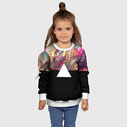 Свитшот детский Цветы и треугольник, цвет: 3D-белый — фото 2