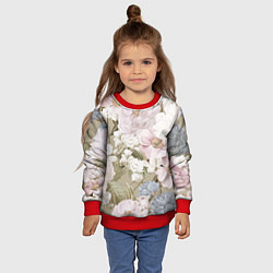 Свитшот детский Цветы Английский Садовый Узор, цвет: 3D-красный — фото 2
