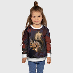Свитшот детский Белка пушистый хвост, цвет: 3D-белый — фото 2