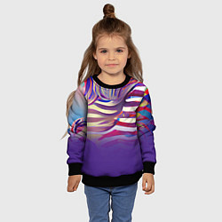 Свитшот детский Красочные полосы, цвет: 3D-черный — фото 2