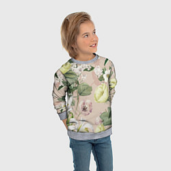 Свитшот детский Цветы Свадебный Букет, цвет: 3D-меланж — фото 2