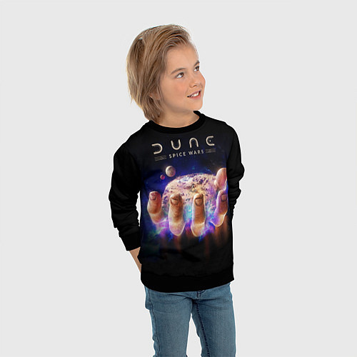 Детский свитшот Dune spice wars / 3D-Черный – фото 3