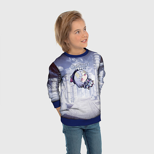 Детский свитшот Genshin Impact - Qiqi / 3D-Синий – фото 3