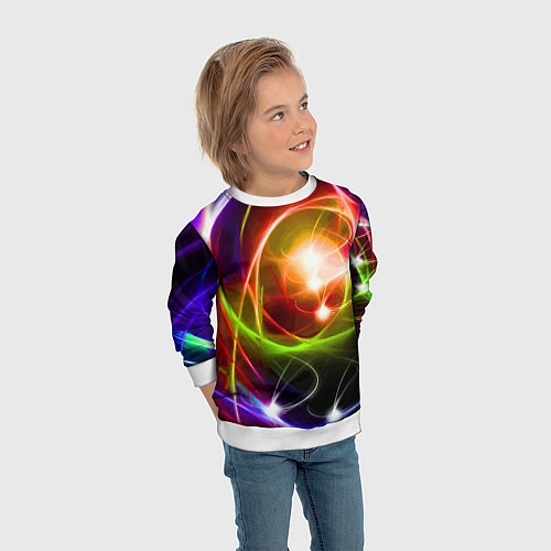 Детский свитшот Галактическое звёздное пространство Galactic Star / 3D-Белый – фото 3