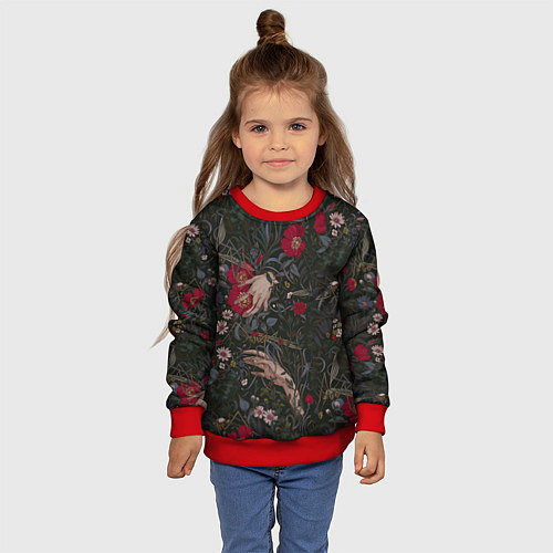 Детский свитшот Ботаника / 3D-Красный – фото 4