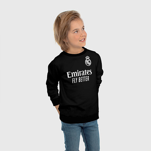 Детский свитшот Real Madrid Vinicius Jr Реал Мадрид Винисиус / 3D-Черный – фото 3