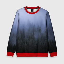 Свитшот детский Лес в ночи, цвет: 3D-красный