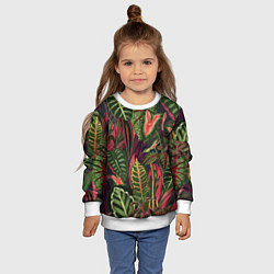 Свитшот детский Красные Тропики, цвет: 3D-белый — фото 2