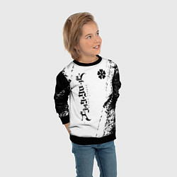Свитшот детский Black clover чёрный клевер вертикальная надпись, цвет: 3D-черный — фото 2