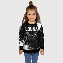 Свитшот детский Группа Louna и Рок Кот, цвет: 3D-черный — фото 2