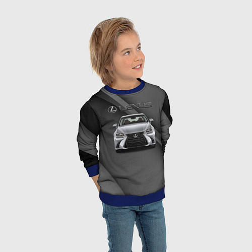 Детский свитшот Lexus auto / 3D-Синий – фото 3