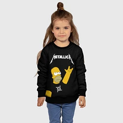 Свитшот детский Metallica Гомер Симпсон рокер, цвет: 3D-черный — фото 2