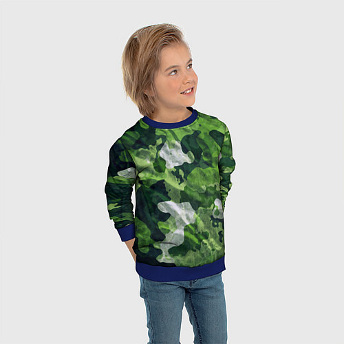 Детский свитшот Camouflage Pattern Камуфляж Паттерн / 3D-Синий – фото 3