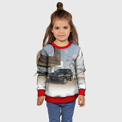 Свитшот детский Тoyota Land Cruiser Prado у горного коттеджа Mount, цвет: 3D-красный — фото 2