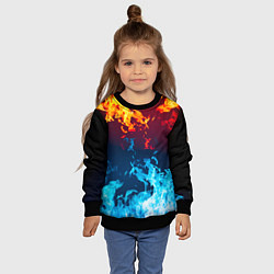 Свитшот детский Лед и Пламя Борьба стихий, цвет: 3D-черный — фото 2