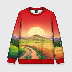 Свитшот детский Дорога к солнцу, цвет: 3D-красный