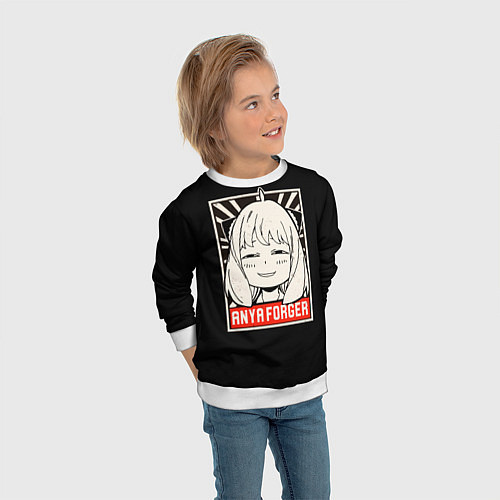 Детский свитшот Аня Форджер Семья Шпиона / 3D-Белый – фото 3