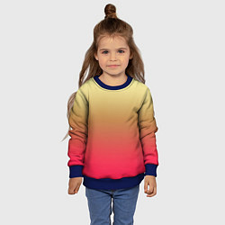 Свитшот детский Красно-желтый градиент, цвет: 3D-синий — фото 2