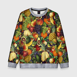Свитшот детский Вкусные Летние Фрукты, цвет: 3D-меланж