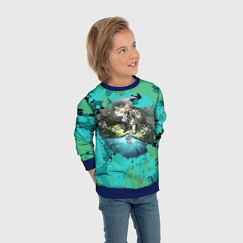 Детский свитшот Лоча Honkai star rail / 3D-Синий – фото 3