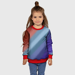 Свитшот детский Полосатый коричнево-голубой паттерн, цвет: 3D-красный — фото 2