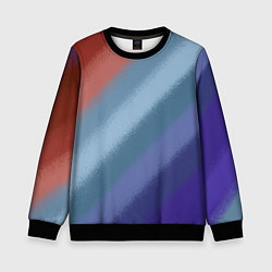 Свитшот детский Полосатый коричнево-голубой паттерн, цвет: 3D-черный