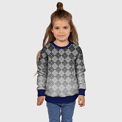 Свитшот детский Геометрический узор в серых тонах градиент, цвет: 3D-синий — фото 2