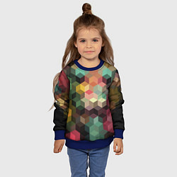 Свитшот детский Разноцветный геометрический узор 3D, цвет: 3D-синий — фото 2