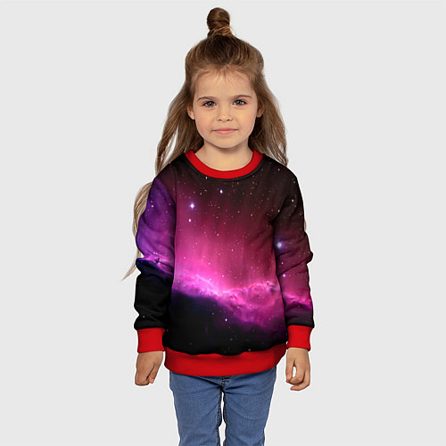 Детский свитшот Night Nebula / 3D-Красный – фото 4