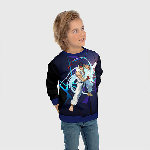 Детский свитшот Рю-Street Fighter / 3D-Синий – фото 3