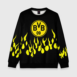 Свитшот детский Borussia пламя, цвет: 3D-черный