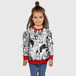 Свитшот детский Log Horizon pattern, цвет: 3D-красный — фото 2