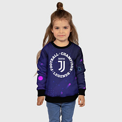 Свитшот детский Символ Juventus и круглая надпись Football Legends, цвет: 3D-черный — фото 2