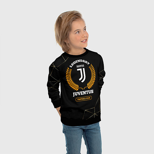 Детский свитшот Лого Juventus и надпись Legendary Football Club на / 3D-Черный – фото 3