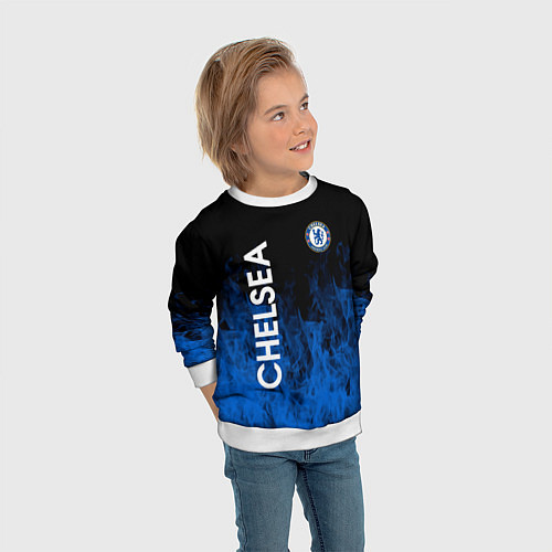 Детский свитшот Chelsea пламя / 3D-Белый – фото 3