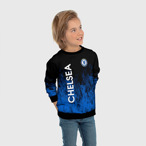 Детский свитшот Chelsea пламя / 3D-Черный – фото 3