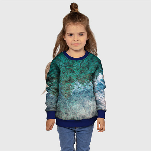 Детский свитшот Морской берег / 3D-Синий – фото 4