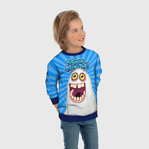 Детский свитшот My singing monsters Мамунт / 3D-Синий – фото 3