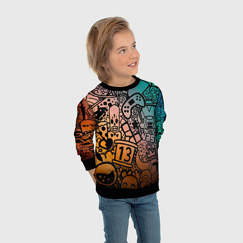 Детский свитшот Life is gaming / 3D-Черный – фото 3